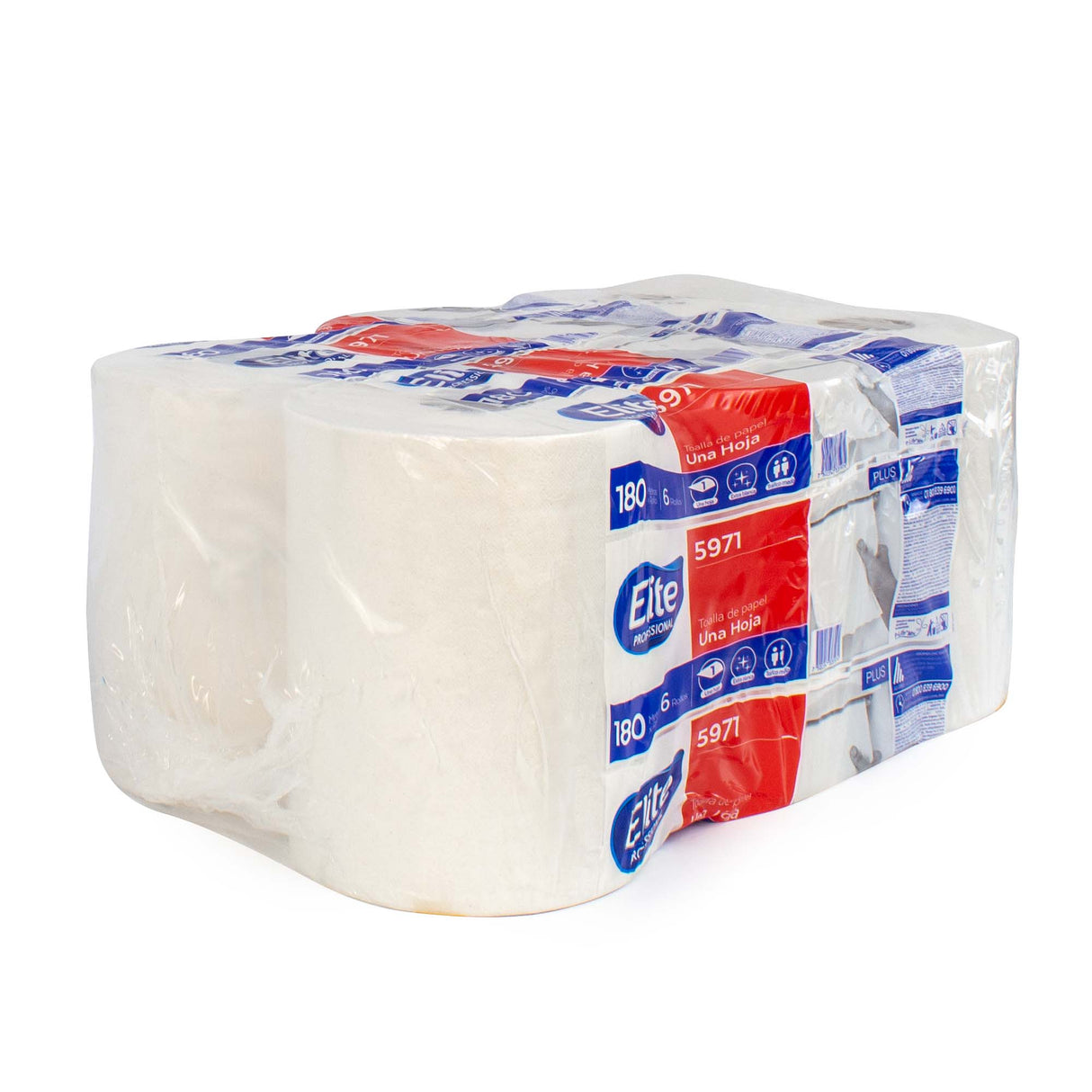 ELITE WHITE ROLLED TOWEL 6R/180 MTS