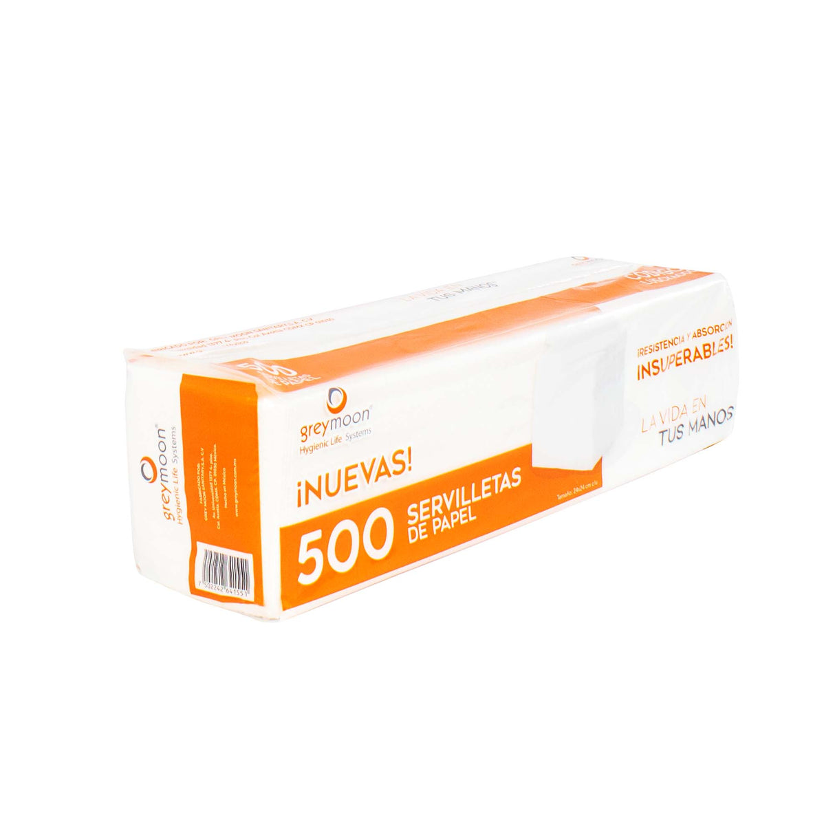 SERVILLETA GREY MOON HOJA SENCILLA BCA 1/4  24x24 12 PAQUETES DE 500 C/U 6,000 SERVILLETAS