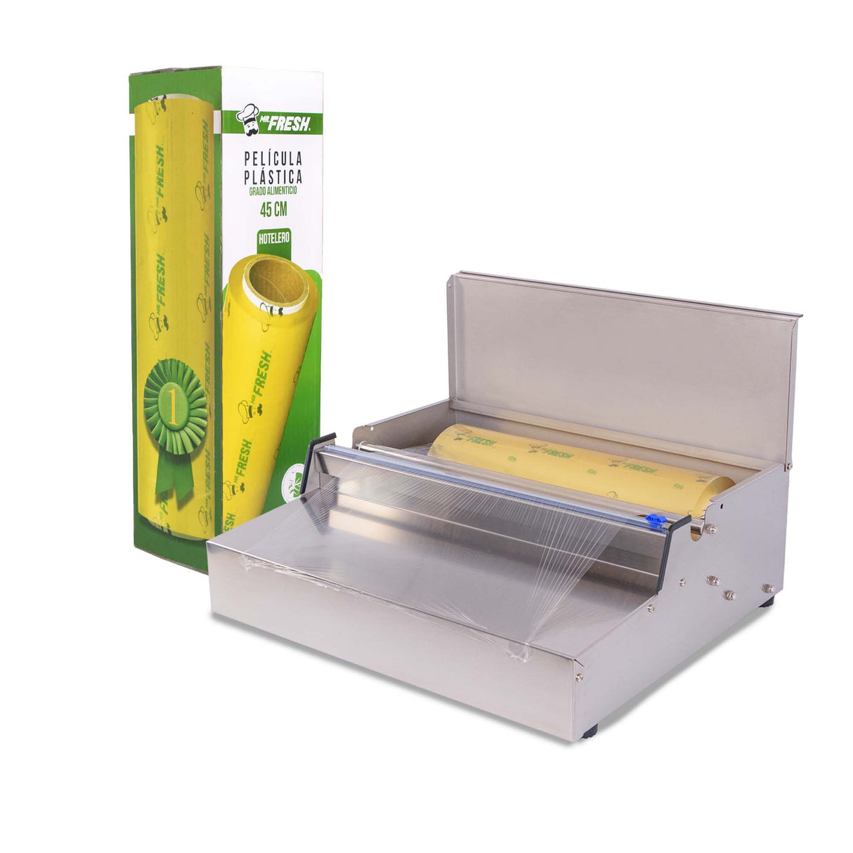 STAINLESS STEEL FOOD PACKAGING KIT WITH 1 HOTEL VITAFILM OF 45 CM OF 600 METERS.