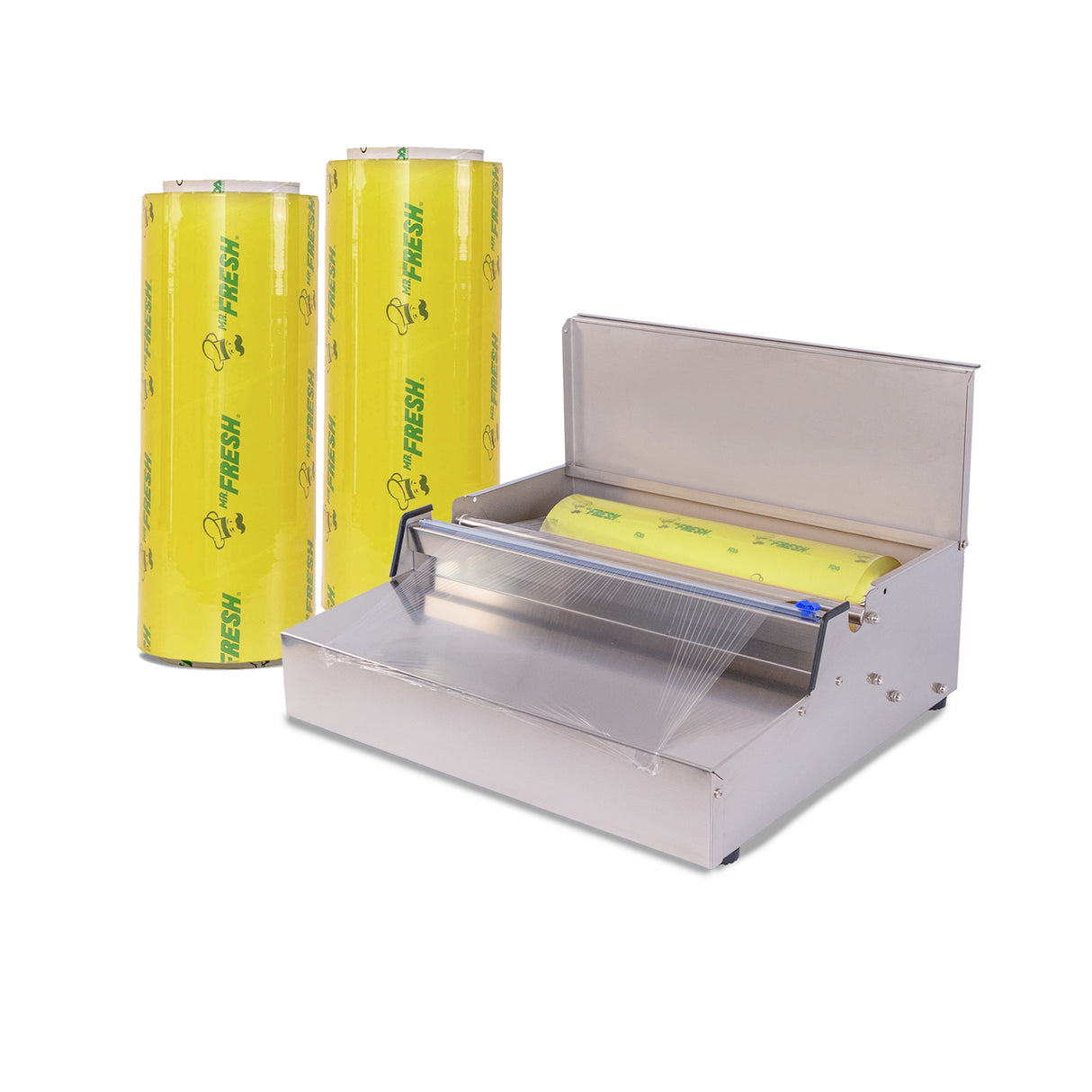 STAINLESS STEEL FOOD PACKAGING KIT WITH 2 VITAFILM OF 30 CM INSTITUTIONAL OF 800 METERS.