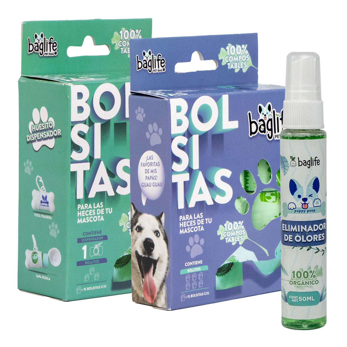 BAGLIFE PUPPY BOX 3 ROLLOS Y 6 ROLLOS + ELIMINADOR DE OLORES