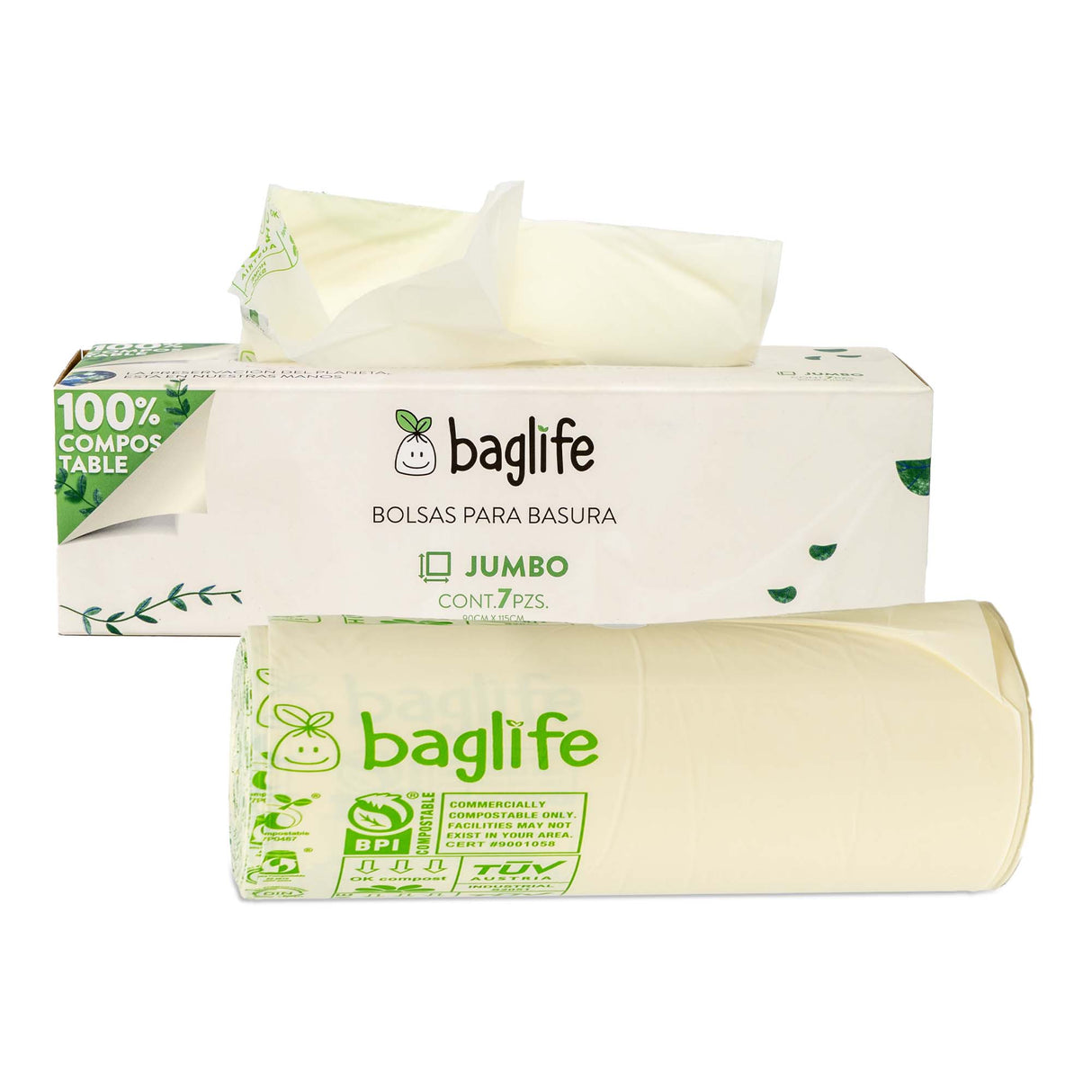 COMPOSTABLE BAGLIFE JUMBO 36x45 BOX WITH 7 PIECES