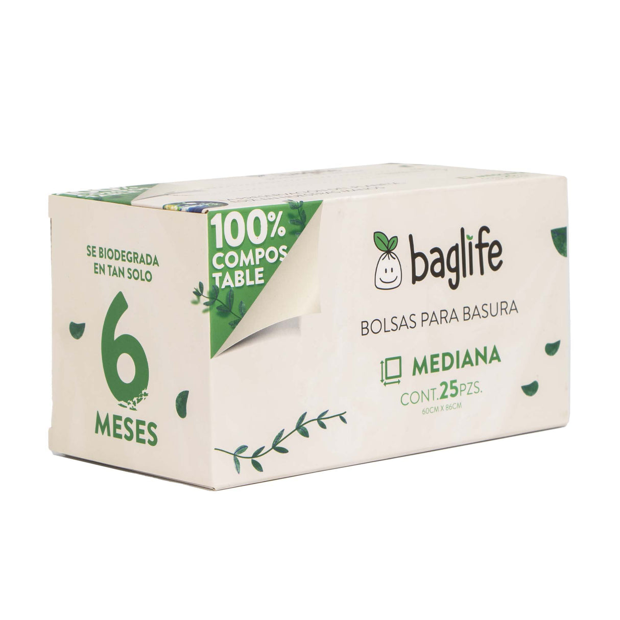 COMPOSTABLE BAGLIFE MEDIANA 25x34 CAJITA C/ 25 PZS