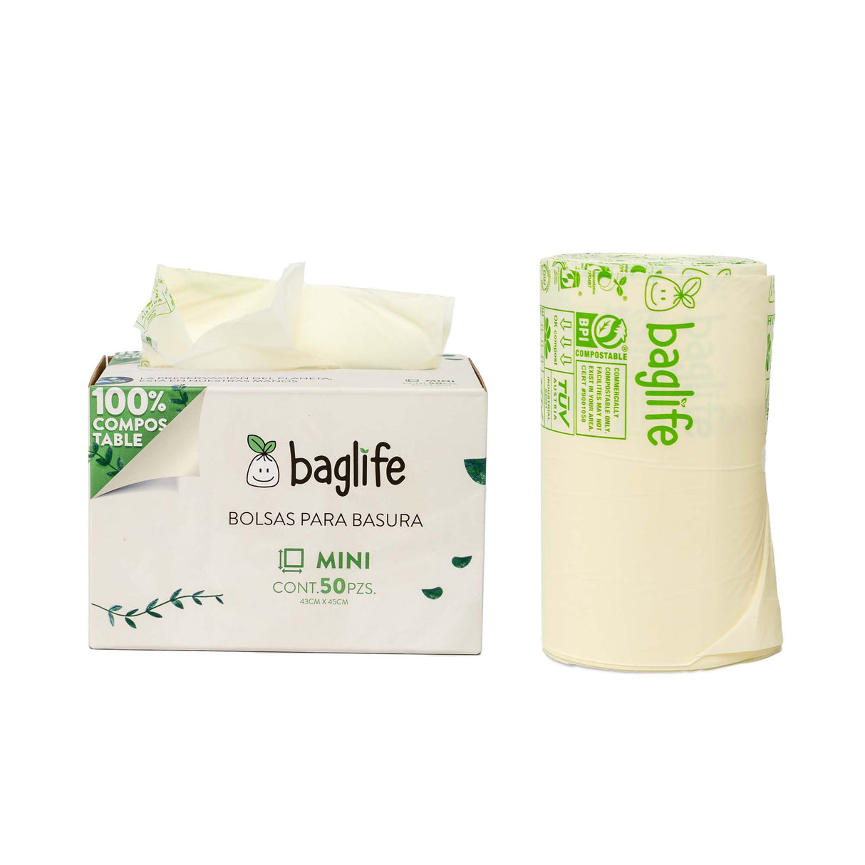COMPOSTABLE BAGLIFE MINI 17X18 CAJA C/50 PZS