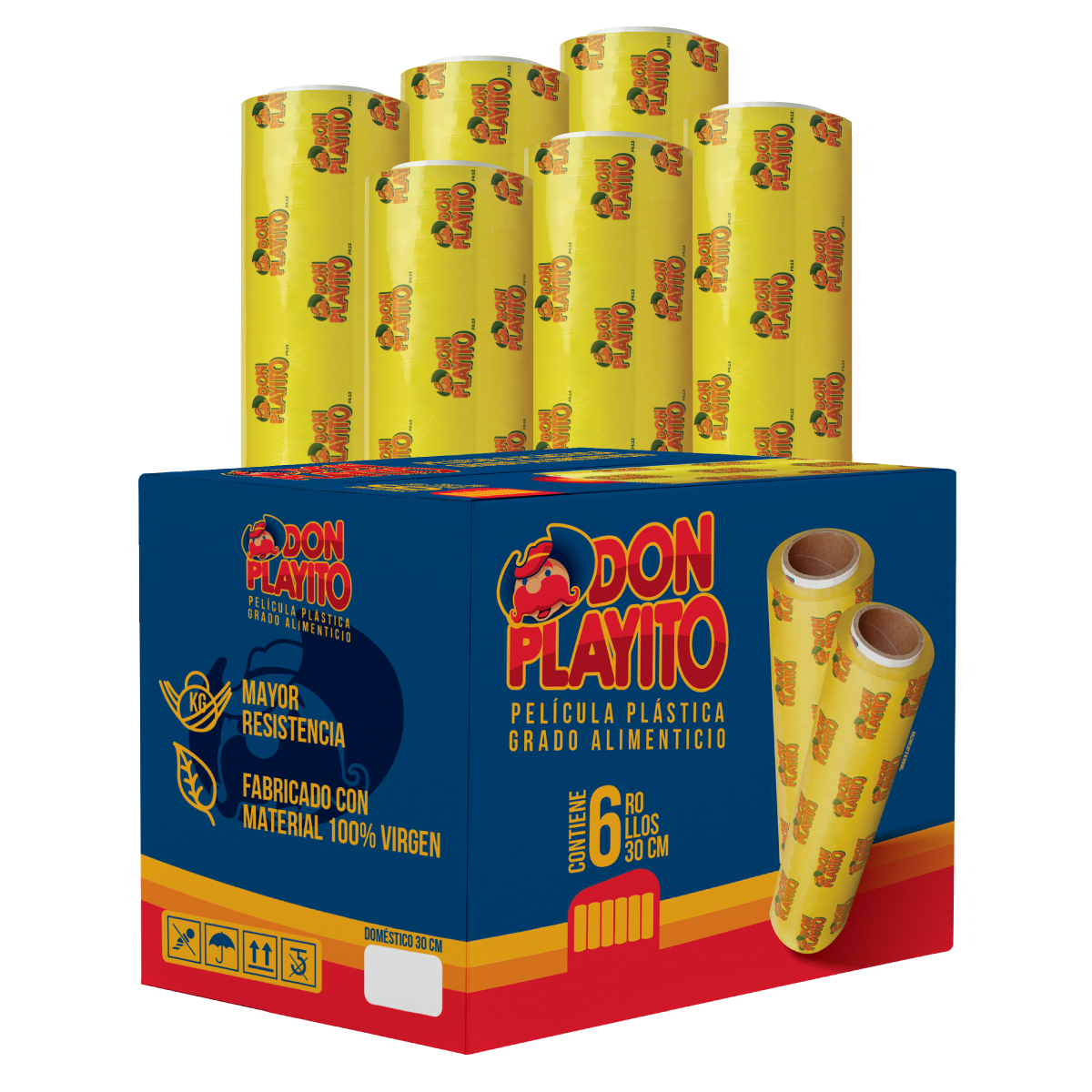 Don Playito Caja con 6 Rollos Vitafilm Grado Alimenticio.