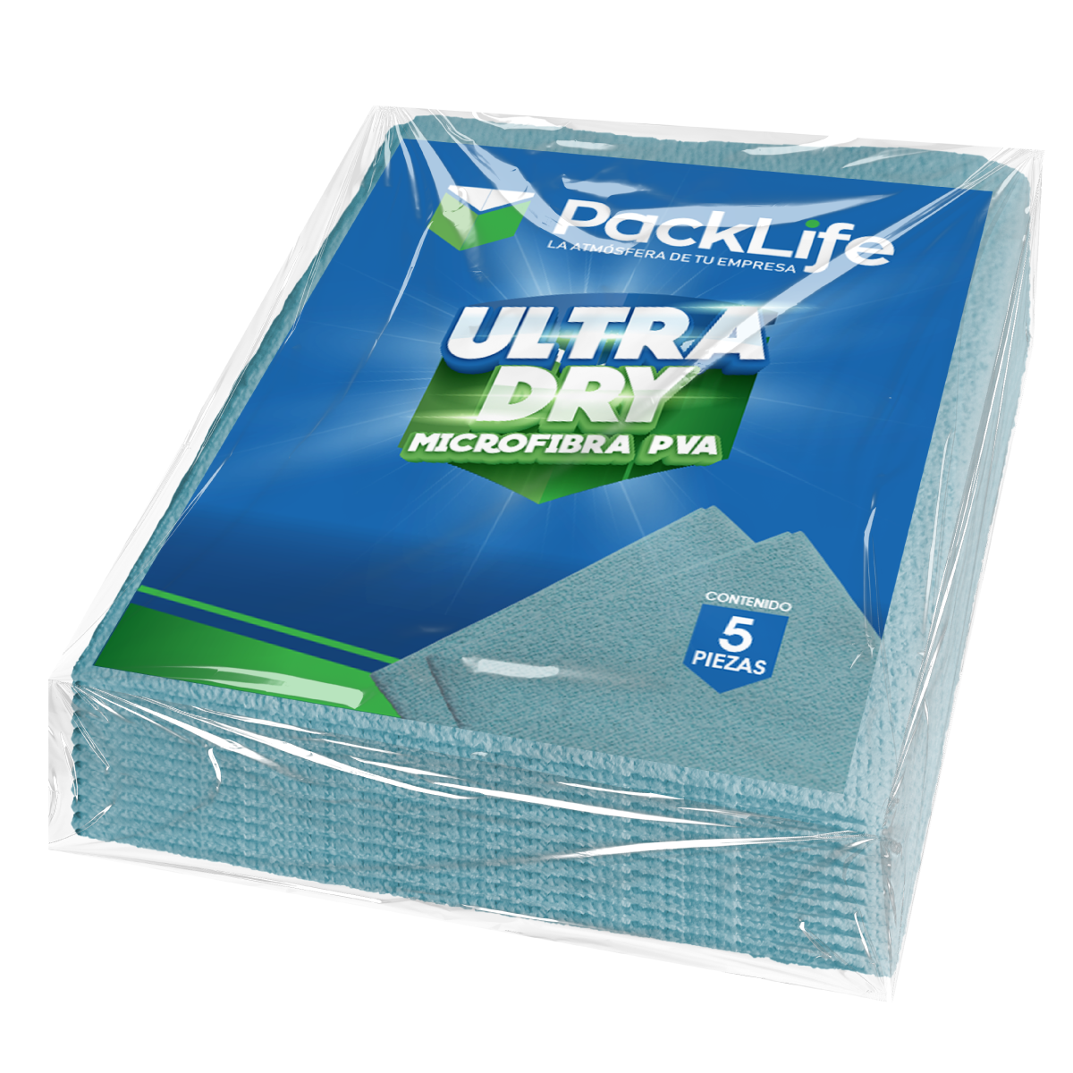 Paquete de 5 Paños de Microfibra Ultra Dry Pva. Packlife