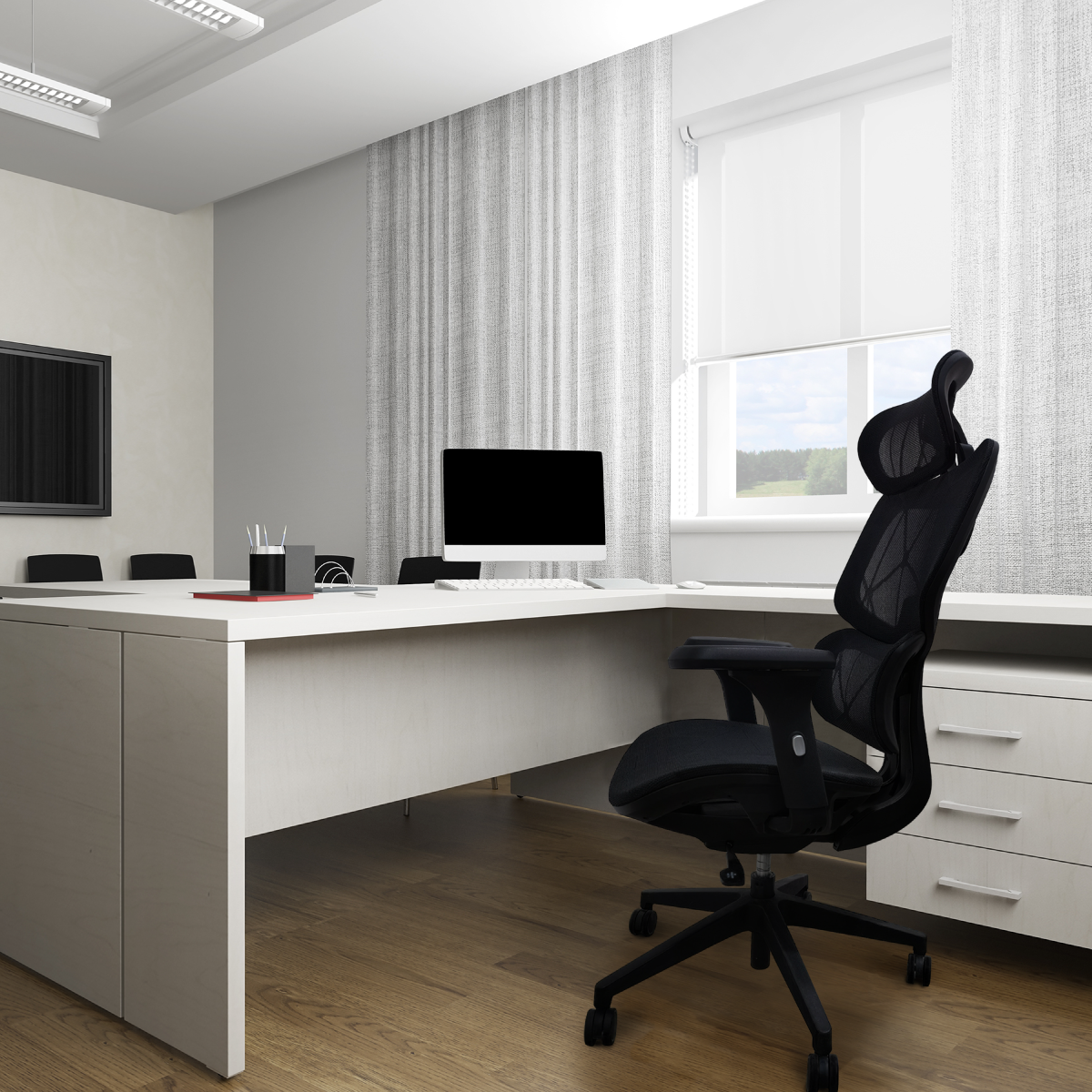 Silla "Star" Ejecutiva Ergonomica Reclinable Tapizado Malla Nylon