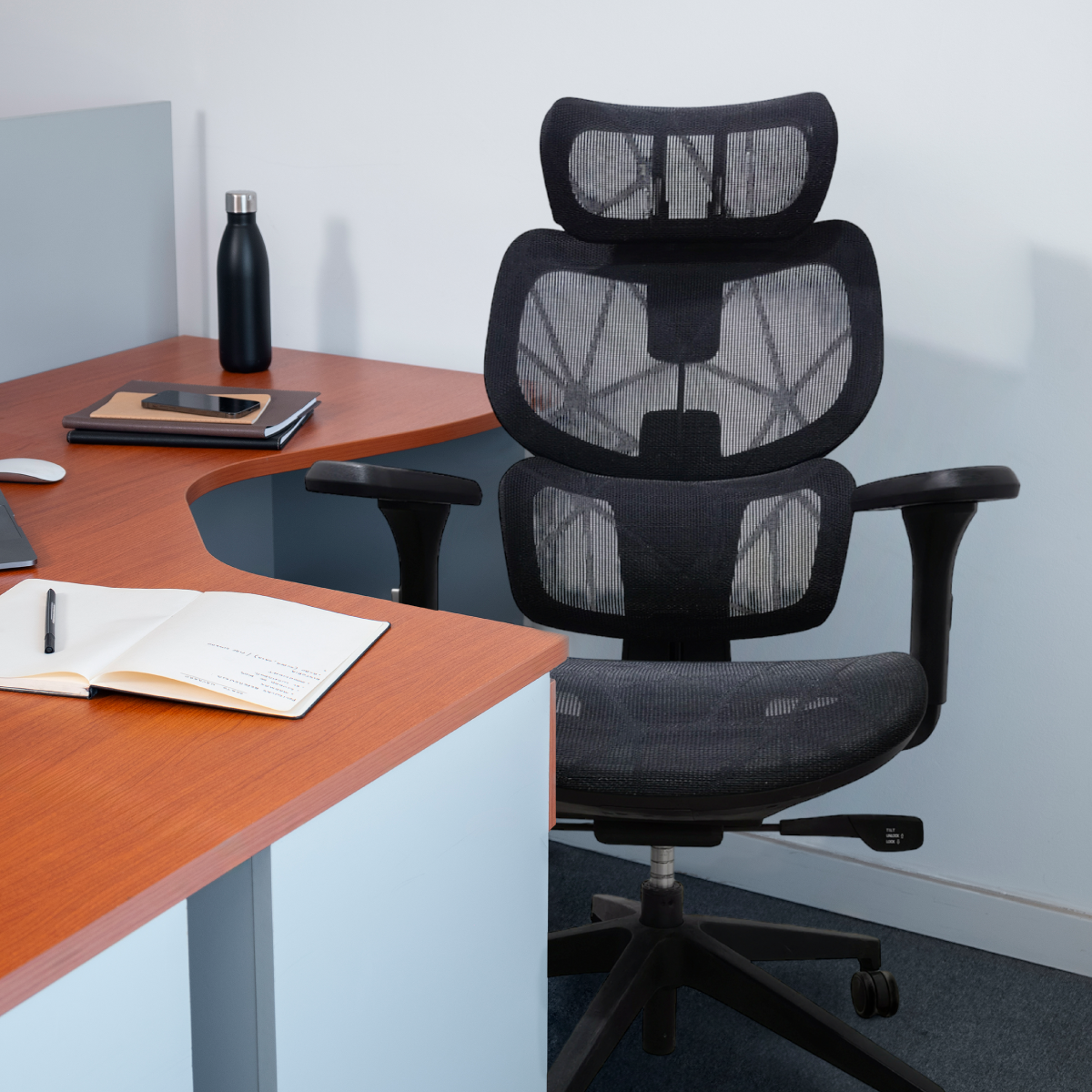 Silla "Star" Ejecutiva Ergonomica Reclinable Tapizado Malla Nylon