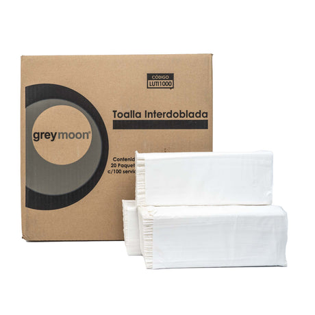 TOALLA INTERDOBLADA GREY MOON 20/100 PZS