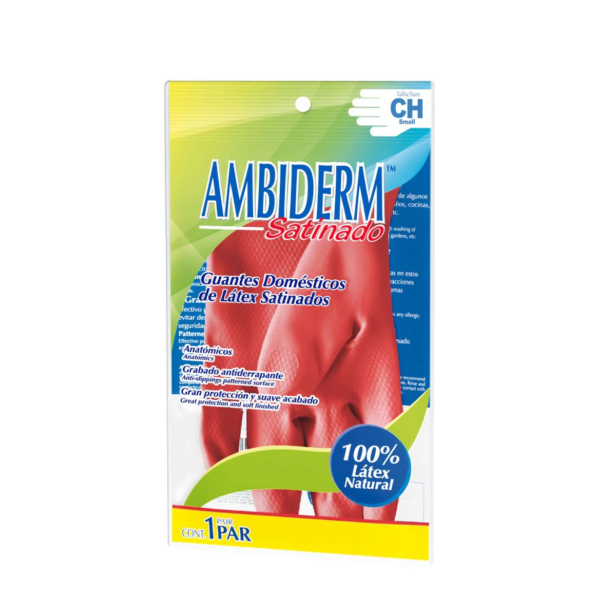 Guantes Ambiderm Satinado Rojo Talla Chico