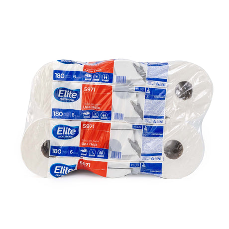 ELITE WHITE ROLLED TOWEL 6R/180 MTS