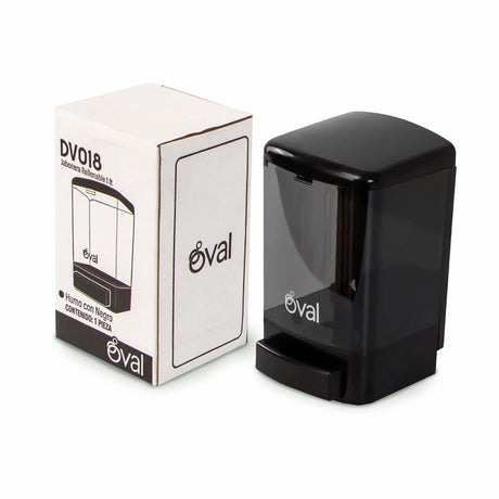 ECO REFILLABLE OVAL SOAP DISH 1 LITER BLACK-SMOKE DV0018