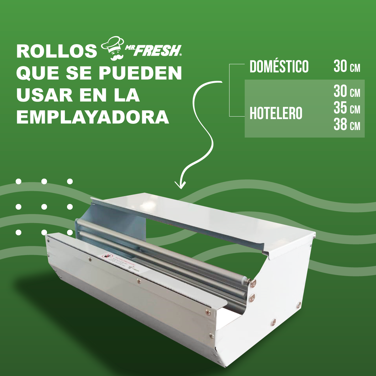 KIT EMPLAYADORA DE ALIMENTOS CON VITAFILM 12 PULG, 30 CM HOTELERO